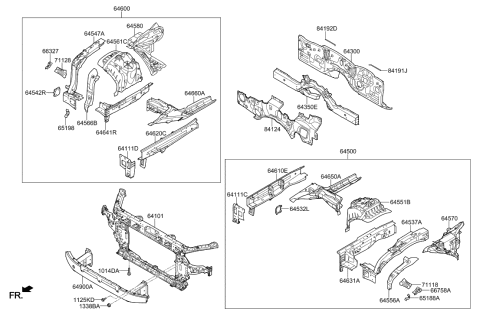 2018 Hyundai Genesis G90 Carrier Assembly-Front End Module Diagram for 64101-D2000