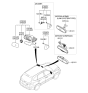 Diagram for Hyundai Sonata Car Mirror - 85101-1U000