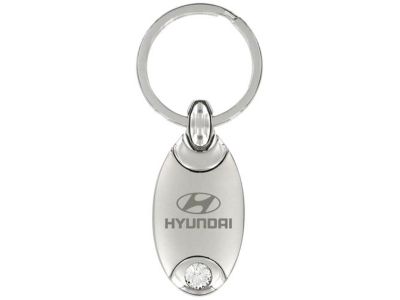 Hyundai Oval shape keychain with a crystal 00402-21610