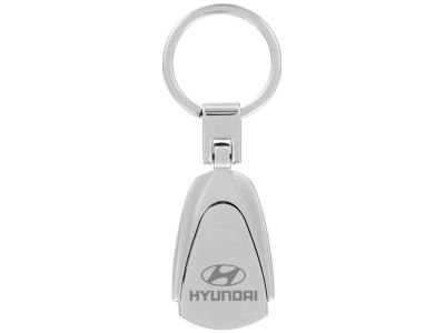 Hyundai Pear shaped keychain with satin silver insert 00402-22310