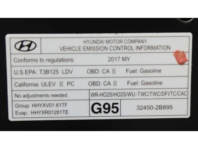 Hyundai 32450-2B895 Label-Emission Control