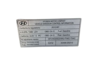 Hyundai 32455-2G212 Label-Emission