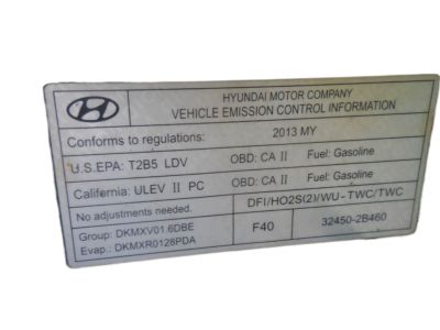 Hyundai 32450-2B460 Label-Emission Control