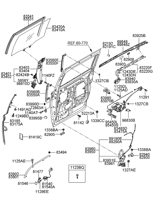 Hyundai 83960-4D001 Roller Arm Assembly-Rear Door Lower,RH