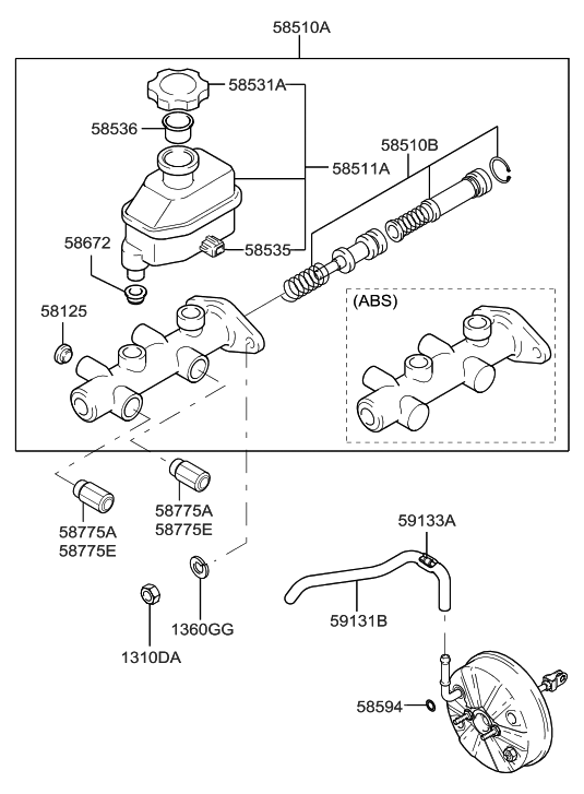 Hyundai 59131-25120 Hose-Brake Booster Vacuum