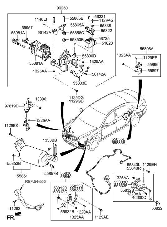 Hyundai 55890-3M000 Comp & Body Mounting Bracket Assembly