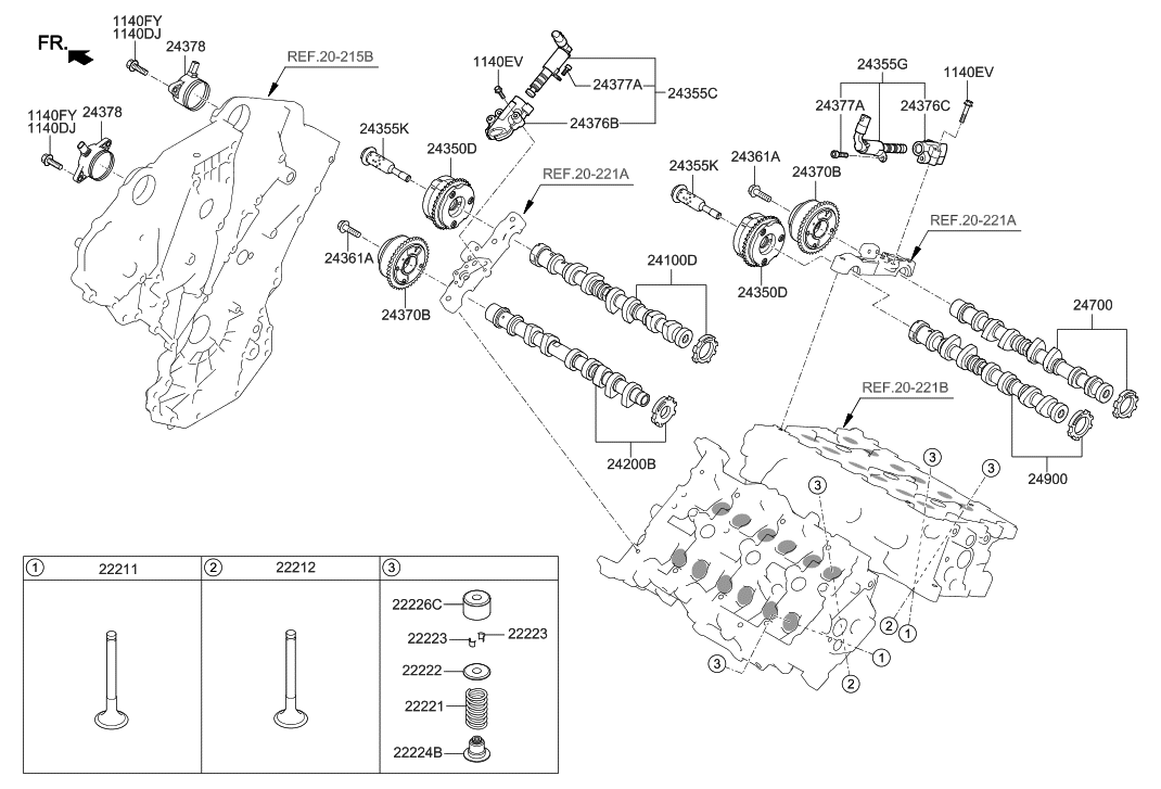 Hyundai 24200-3CAJ0 Camshaft Assembly-Exhaust,LH