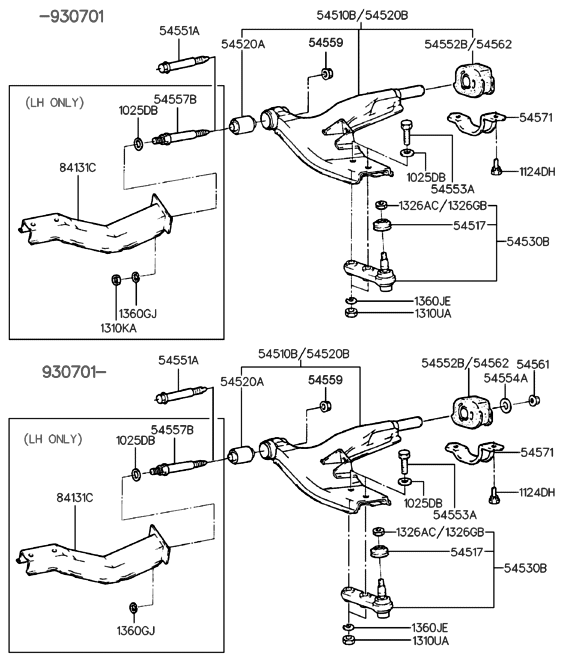 Hyundai 54502-28010 Arm Assembly-Lower,LH