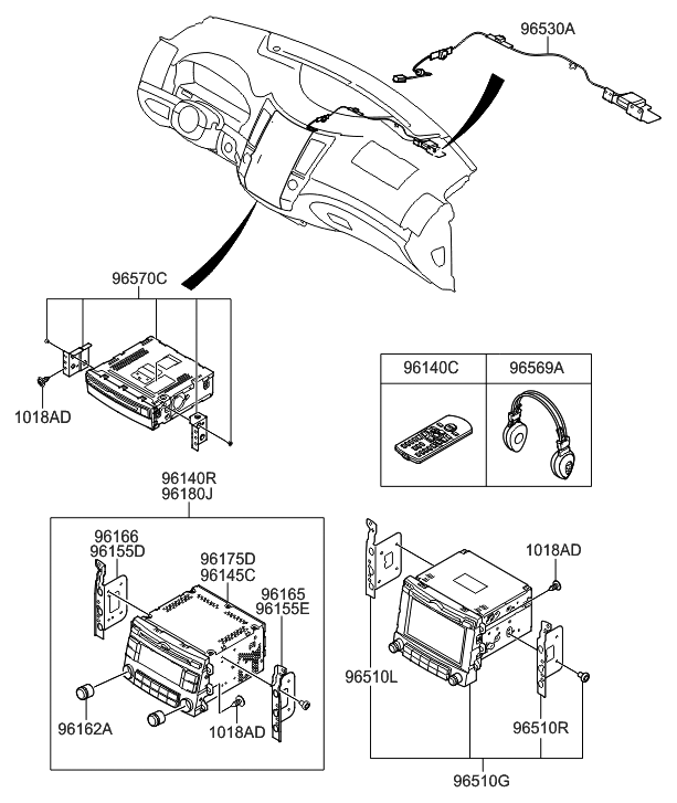 Hyundai 96175-3J010 Deck Assembly-Cd Changer,MP3