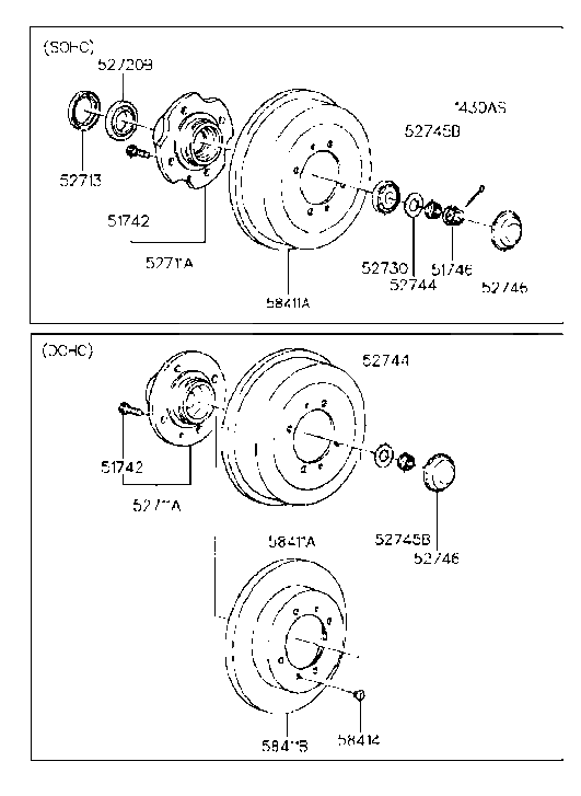 Hyundai 52750-36000 Rear Wheel Hub Assembly