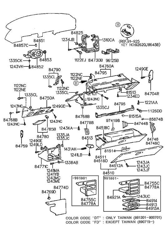 Hyundai 84730-33100 Bracket Assembly-Crash Pad Center Support