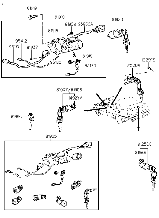 Hyundai 95860-33000 SOLENOID Assembly-Key INTERMEDIATED Lock