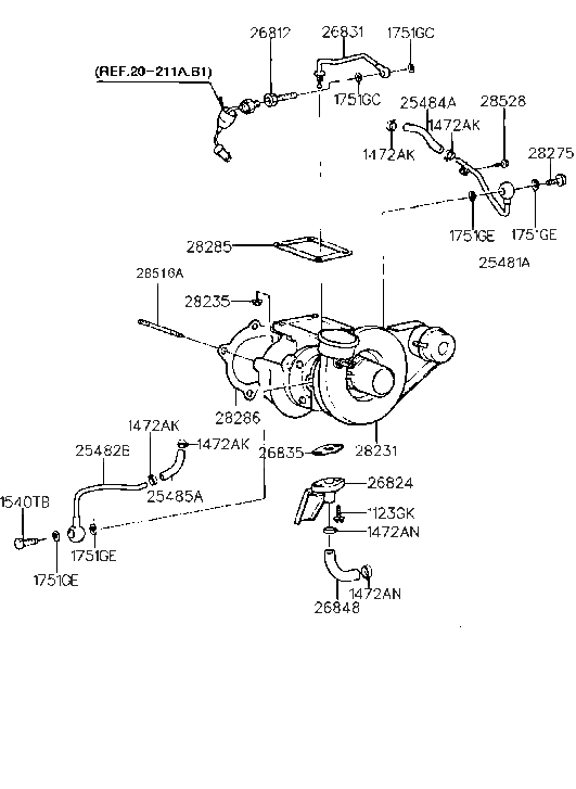 Hyundai 28286-22150 Gasket-Turbocharger Outlet