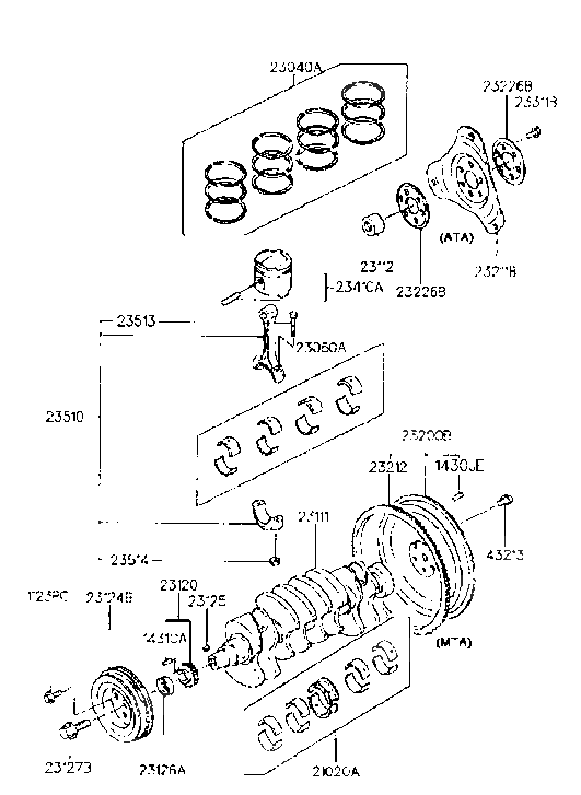 Hyundai 23410-35921 Piston & Pin Assembly
