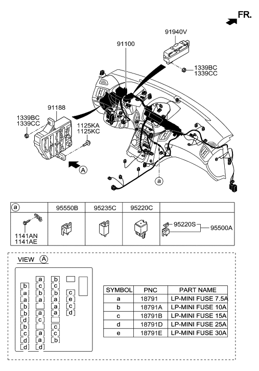 Hyundai 91950-2M512 Instrument Panel Junction Box Assembly