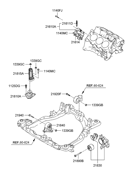 Hyundai 21815-2E150 Engine Mounting Support Bracket