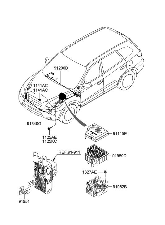 Hyundai 91200-0W050 Wiring Assembly-Front
