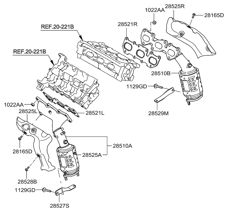 Hyundai 28510-2C491 Exhaust Manifold Catalytic Assembly