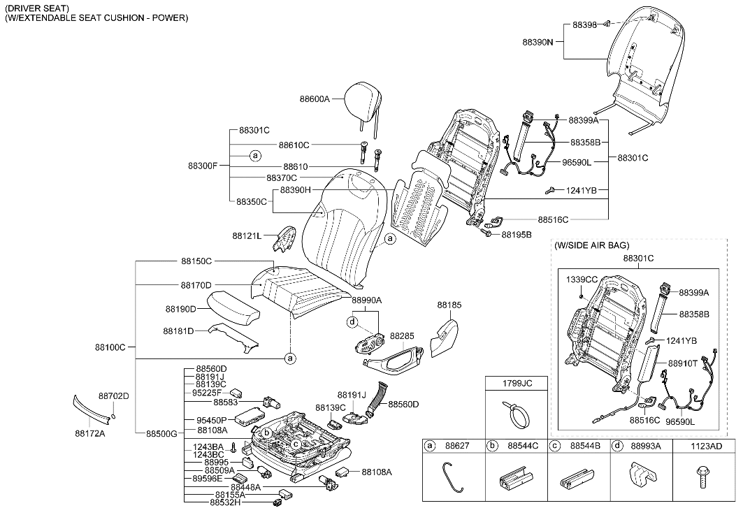 Hyundai 88693-B1520 Ted Assembly-FR Seat Back