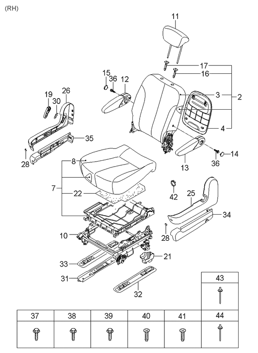 Hyundai 0K31A-88245-KS Guide Assembly-HEADREST With Lever