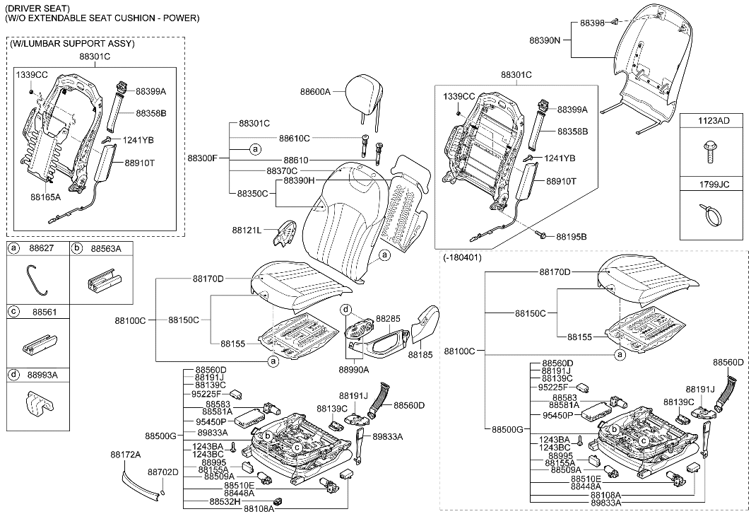 Hyundai 88100-B1670-TWS Cushion Assembly-Front Seat,Driver