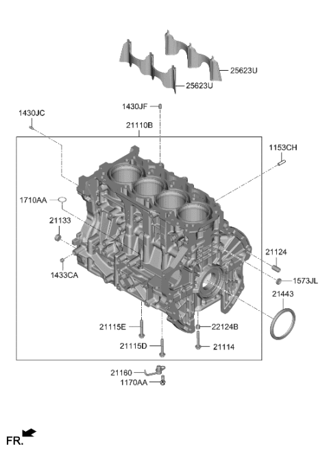 2023 Hyundai Santa Cruz Cylinder Block Diagram