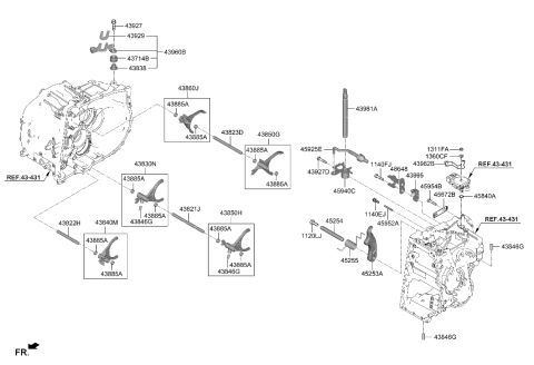 2023 Hyundai Santa Cruz Gear Shift Control-Manual Diagram