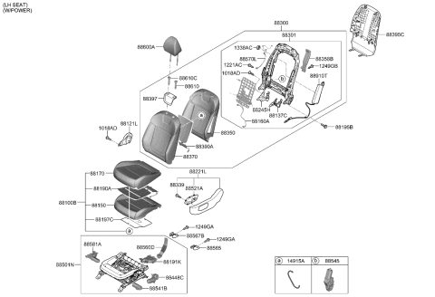 2023 Hyundai Santa Cruz COVERING ASSY-FR CUSH,LH Diagram for 88160-CW020-WDG