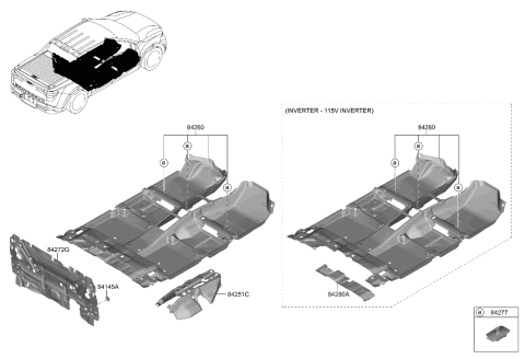 2022 Hyundai Santa Cruz Floor Covering Diagram
