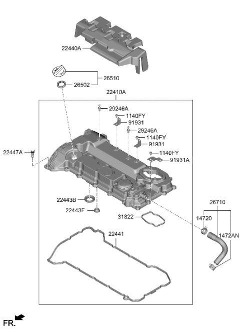 2022 Hyundai Santa Cruz Rocker Cover Diagram 1