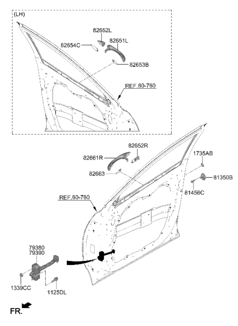 2023 Hyundai Santa Cruz Handle Assembly-Door Outside,LH Diagram for 82651-N9100