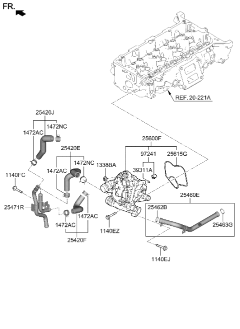 2023 Hyundai Sonata Coolant Pipe & Hose Diagram 2