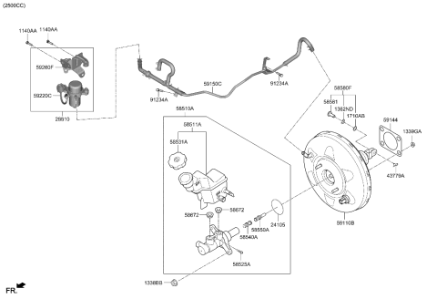 2023 Hyundai Sonata Brake Master Cylinder & Booster Diagram 2