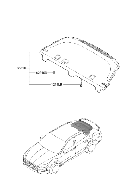 2023 Hyundai Sonata Rear Package Tray Diagram