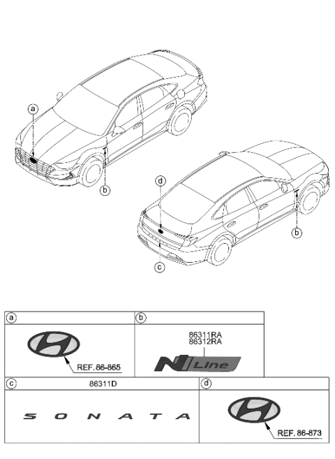 2023 Hyundai Sonata Emblem Diagram