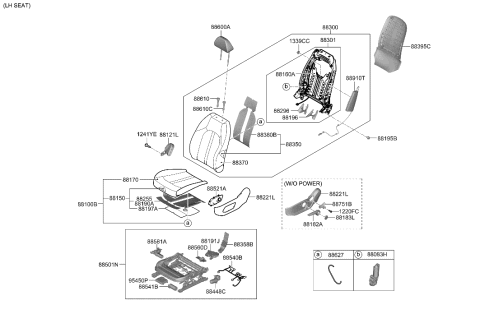 2023 Hyundai Sonata RECLINER Motor Assembly,LH Diagram for 886D3-L1000