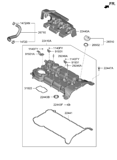 2023 Hyundai Sonata Rocker Cover Diagram 1