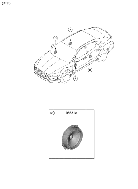 2023 Hyundai Sonata Speaker Diagram 1
