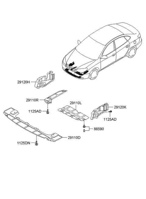 2007 Hyundai Elantra Under Cover Diagram
