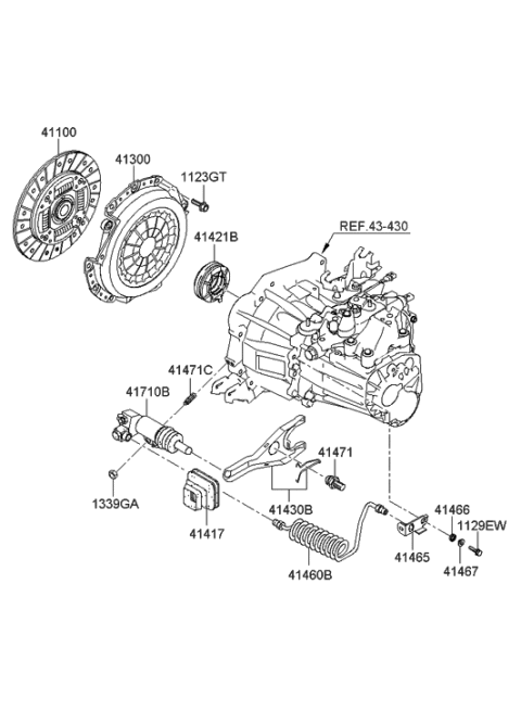 2007 Hyundai Elantra Cover Assembly-Clutch Diagram for 41300-23600