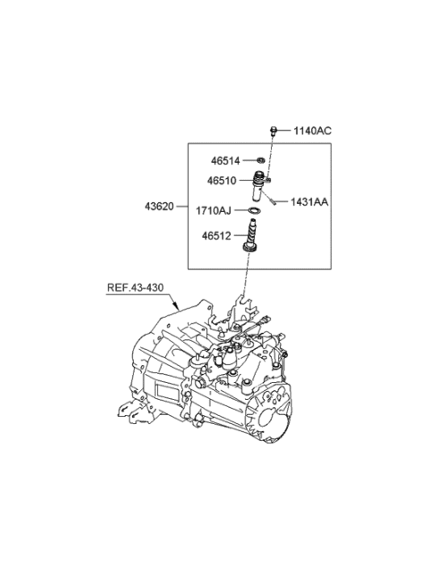 2009 Hyundai Elantra Speedometer Driven Gear-Manual Diagram