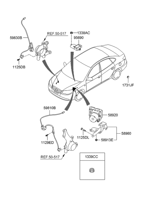 2010 Hyundai Elantra Sensor Assembly-Front ABS.RH Diagram for 59830-2H000
