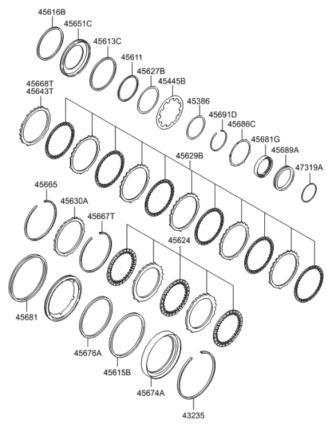 2006 Hyundai Elantra Piston-2ND Brake Diagram for 45676-23310
