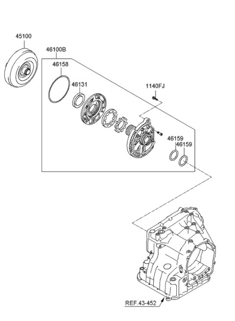 2008 Hyundai Elantra Set-Oil Pump Assembly Diagram for 46100-23000