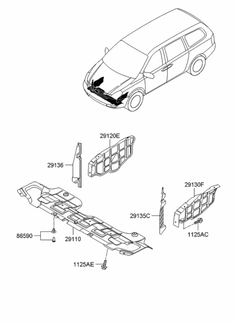 2007 Hyundai Entourage Under Cover Diagram
