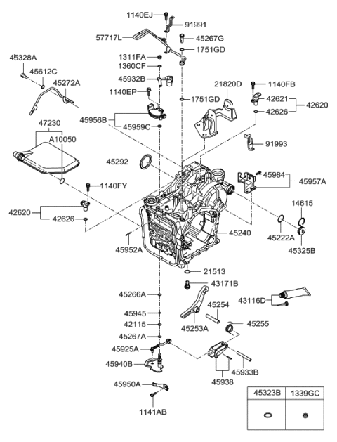 2006 Hyundai Entourage Bracket-Shift Cable Diagram for 45970-3A560