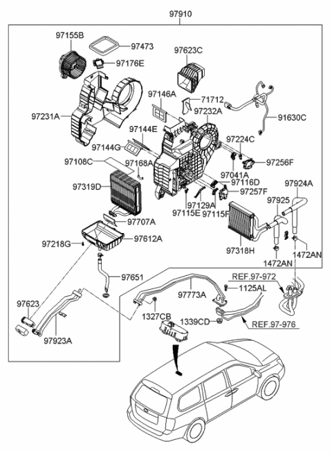 2007 Hyundai Entourage Motor Assembly-Blower Diagram for 97945-4D001