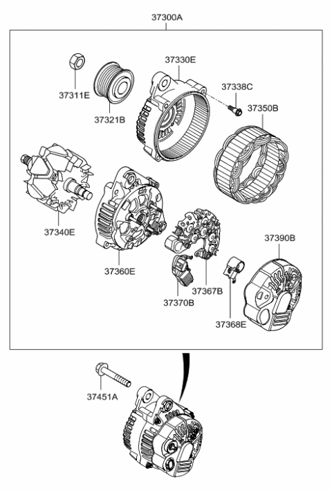 2006 Hyundai Entourage Rotor Assembly Diagram for 37340-3C170