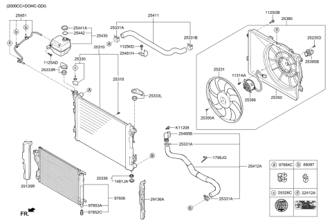 2014 Hyundai Tucson Radiator Assembly Diagram for 25310-2S550