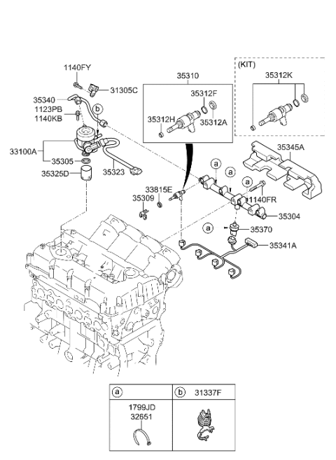 2014 Hyundai Tucson Throttle Body & Injector Diagram 2